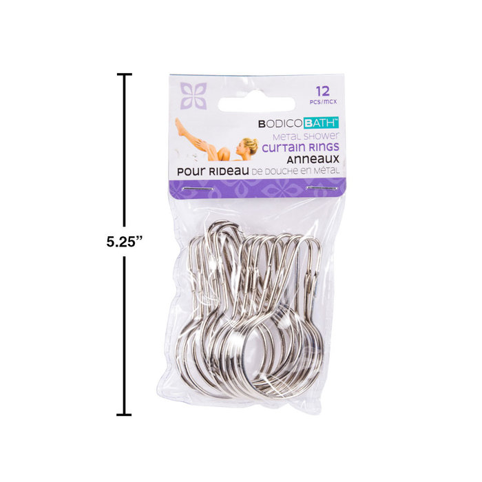Bodico Metal Shower Curtain Rings  12pk
