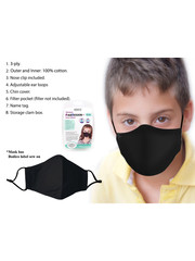 Bodico FabDesign+ Washable Kids Face Mask - Black