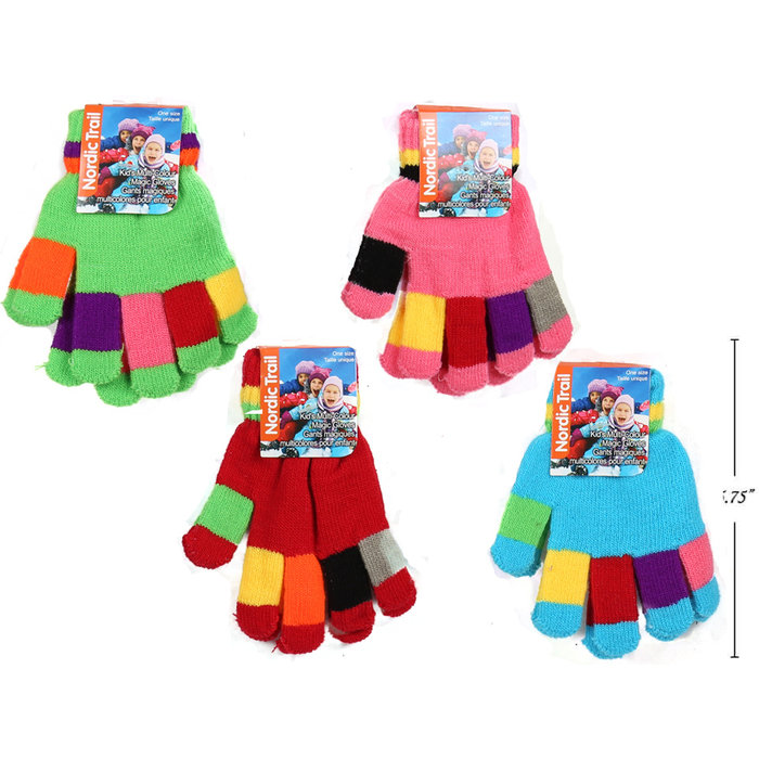 Nordic Trail Kid's Multi-Colour Magic Gloves