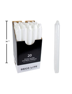 Deco Lite 9'' Deco Lite Dinner Candle - White