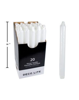 Deco Lite 9'' Deco Lite Dinner Candle - White