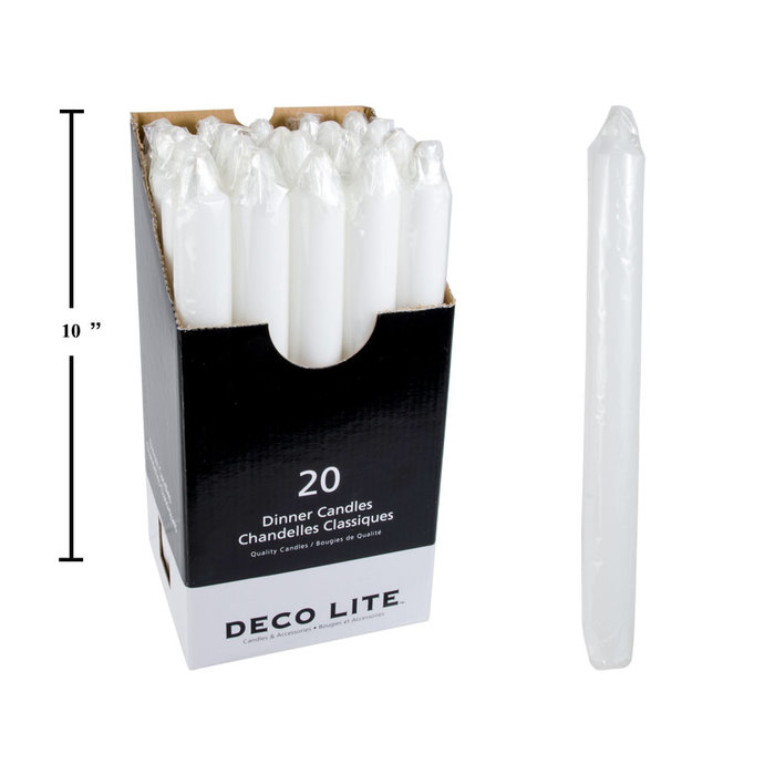 Deco Lite 9'' Deco Lite Dinner Candle - White