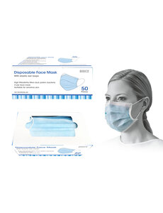 Global Disposable Face Mask   3-Ply  50pk