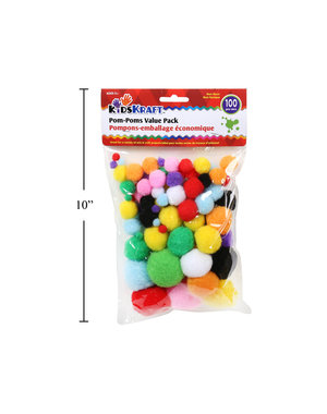 Kids Kraft PomPoms 100pk