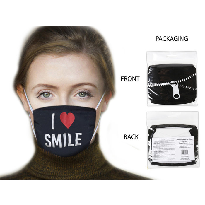 Bodico Comfort Fit Washable Adult Face Mask - Smile