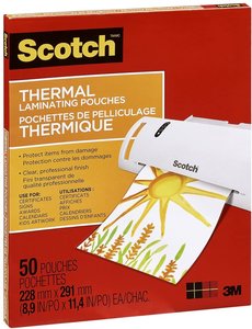 Scotch Thermal Laminating Pouch - 228mm/9"x291mm/11.5" - Individual