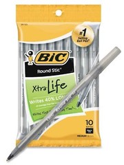 BIC Bic Round Stic Pens  - Black 10pk