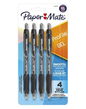 Paper Mate Profile Medium Point Gel Pens - 4pk Asst.