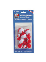 Angler Red/White Plastic Floats  1 1/4"