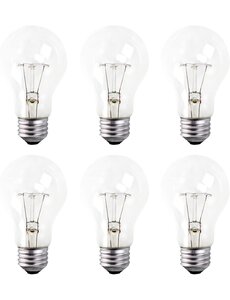  100W A19 Rough Service Light Bulb   Clear  2pk