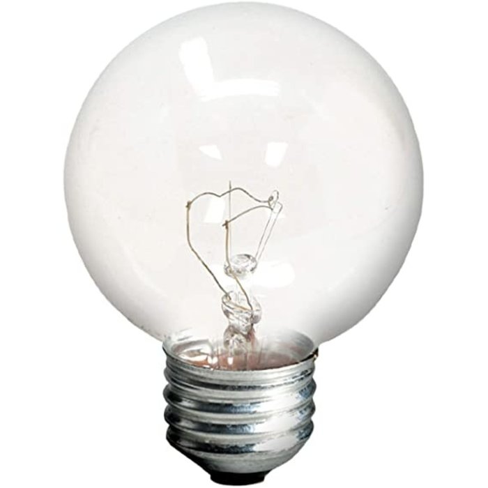 40W  Clear Vanity Light Bulb   G16.5   Candelabra Base 2pk