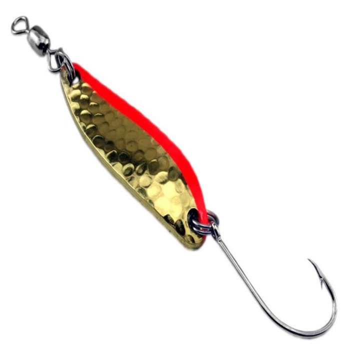 Gibbs Croc Spoon #1 (Hammered Brass Fire Wing)  3/16oz