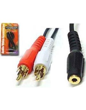  2xRCA Male To 3.5mm Female Cord  1.8m/6'