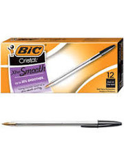 BIC Bic Cristal Ball Pens  Black  12pk