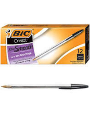 BIC Bic Cristal Ball Pens  Black  12pk