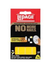 LePage No More Nails Removeable Strips  20mmX40mm  1kg  10pk