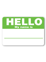 C-Line Hello My Name Is Badges  - Green  100pk