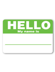 C-Line Hello My Name Is Badges  - Green  100pk
