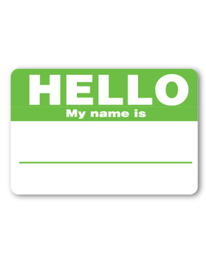 C-Line Hello My Name Is Badges  - Green  100pk