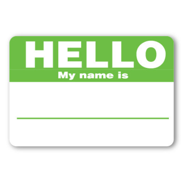 C-Line Hello My Name Is Badges  - Green  100pk