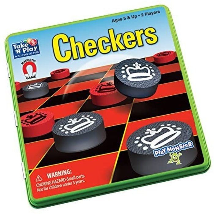 Take 'N' Play Magnetic Checkers Game Tin