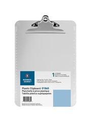 Business Source Plastic Clipboard Clear - 9''x12.5''