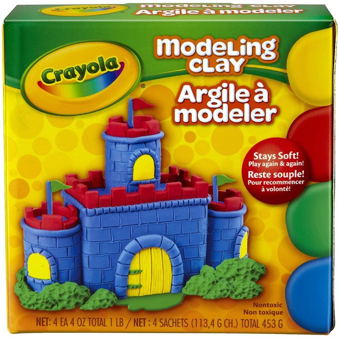 Crayola Modelling Clay  Blue/Green/Red/Yellow  4x113g