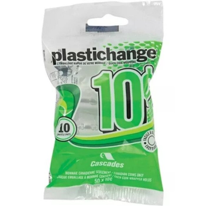 PlasticChange Plastic Coin Wrap - Dime  10pk
