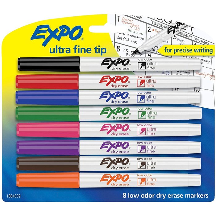 Expo EXPO Dry Erase Markers  -  Ultra Fine Tip - Asst'd 4pk