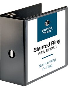 Business Source 1-1/2'' View Binder - Black