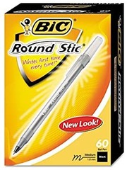 BIC Bic Round Stic Pens   Black - 60pk