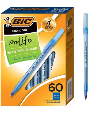 BIC Bic Round Stic Pens   Blue - 60pk