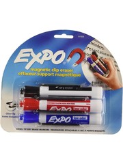 Expo EXPO Magnetic Clip Eraser w/ 3 Dry Erase Markers