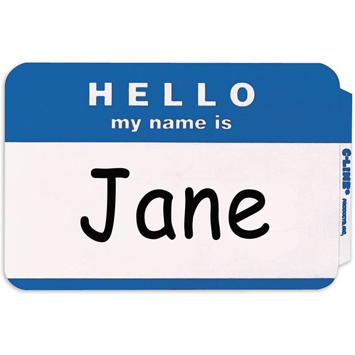 C-Line Hello My Name Is Badges  -   Blue  100pk