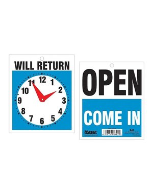 SP Richards "Will Return" Clock Sign