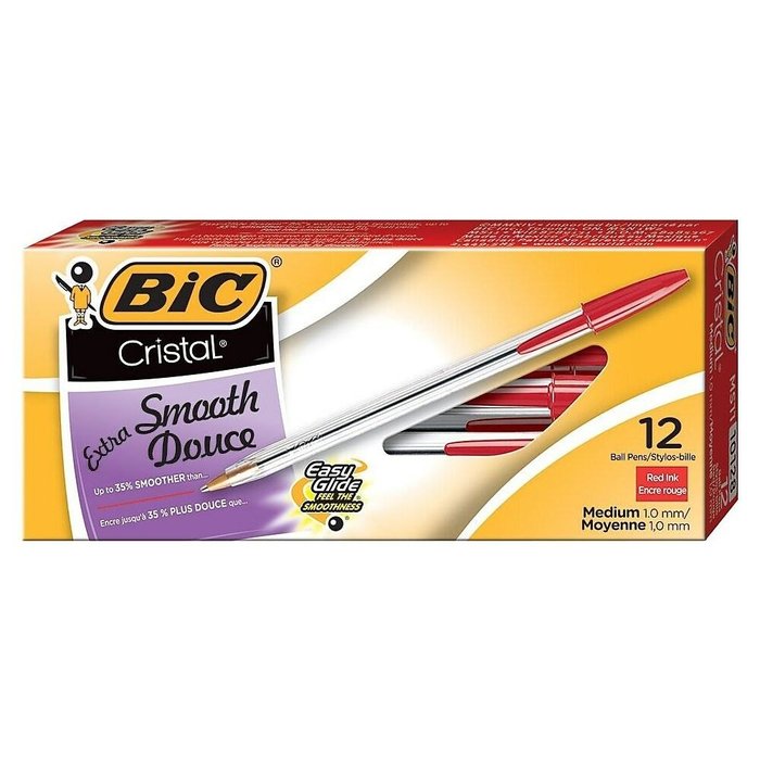 BIC Bic Cristal Ball Pens    Red - 12pk