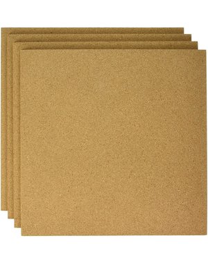 Lorell Natural Cork Panels   30.4cm/12"x30.4cm/12"   4pk