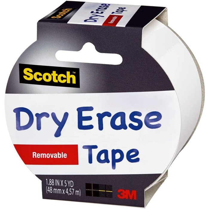 Scotch Dry Erase Tape  48mm/1.88"x4.57m/5yd