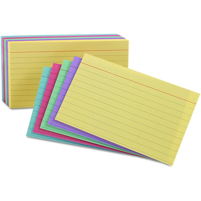 SP Richards 5"x8" Assorted Lined Index Cards