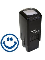 S-Printy Rubber Stamp  -  Blue Happy Face