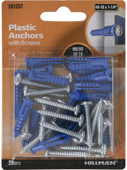 Reliable Fasteners PAS-25  #8 Plastic Anchors  1/4''  8pk