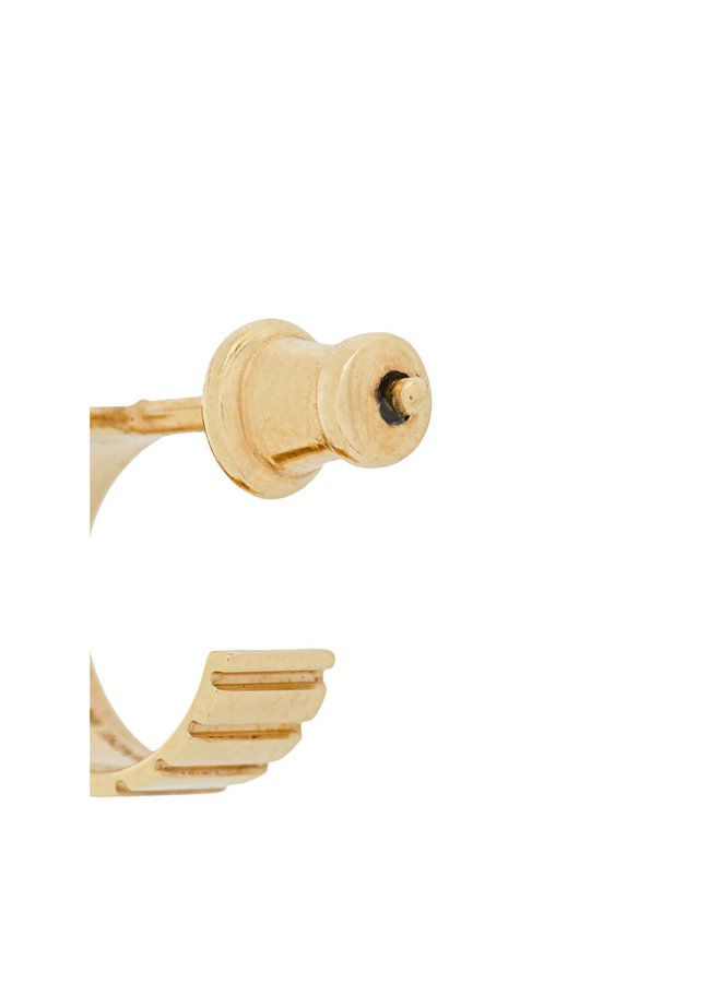 Mini Single Slot Hoop Earrings in Gold