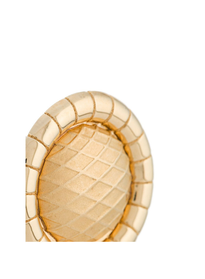 Mini Round Signora Clip Earrings in Gold