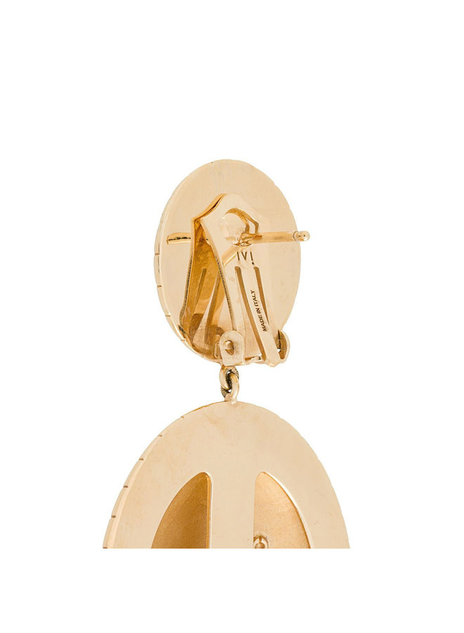 Signora Oval Drop Earrings in Gold