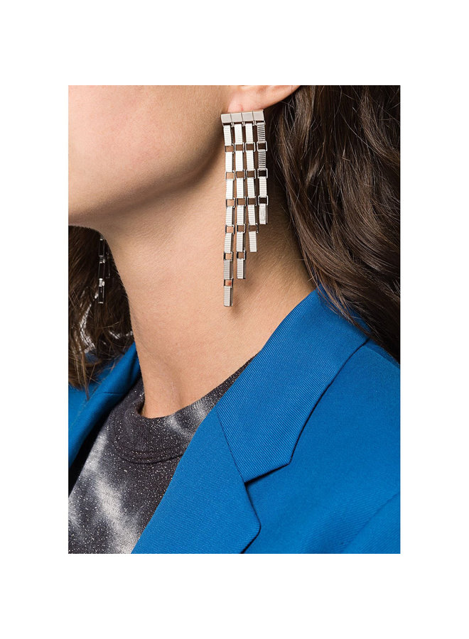 Signore 5 Chain Fringe Earrings in Silver