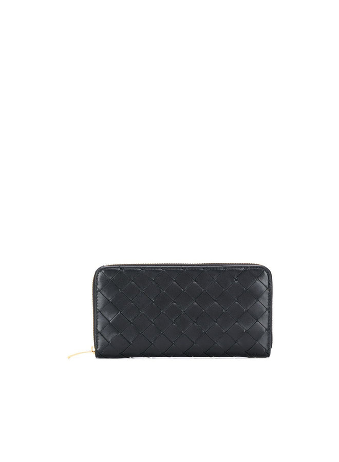 Zip Around Wallet in Intrecciato