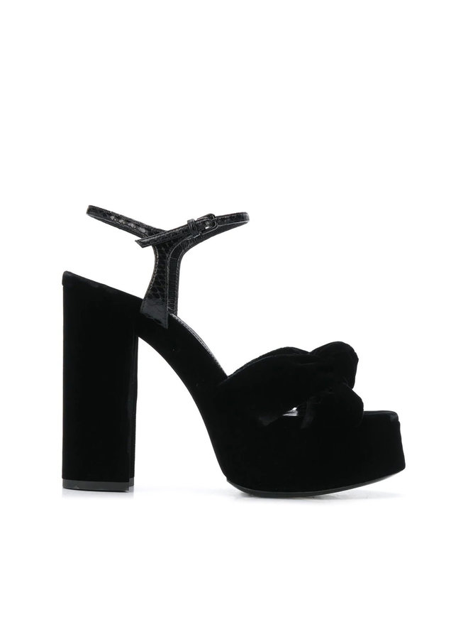Bianca High Heel Platform Sandals in Velvet