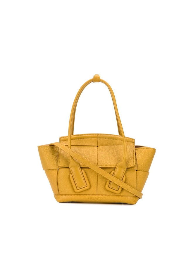 Mini Arco Bag in Leather in Yellow