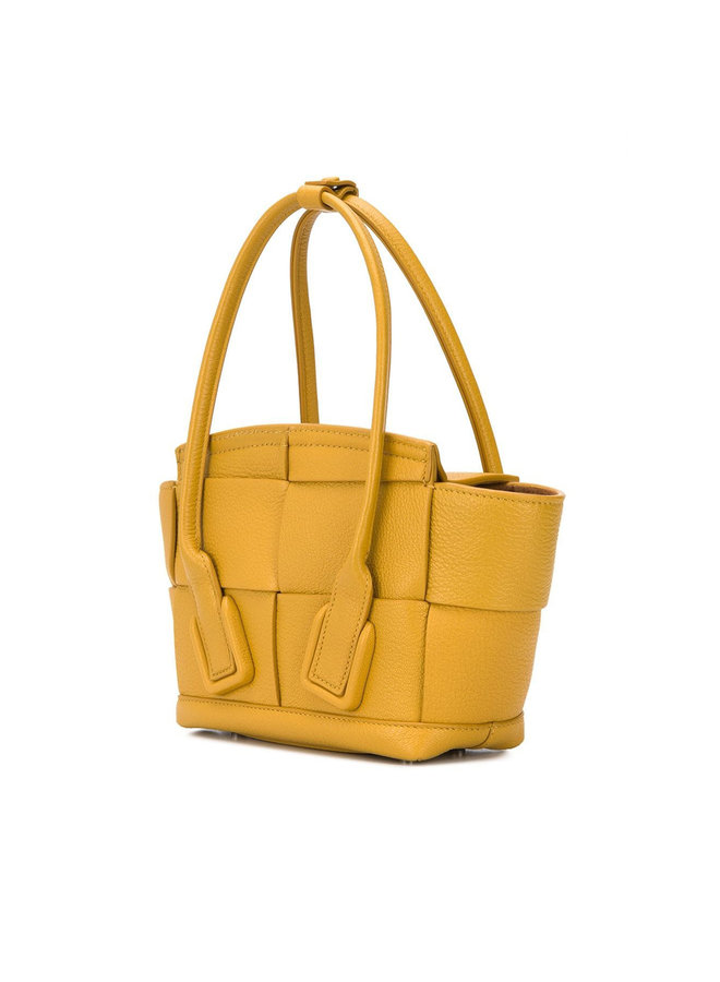 Mini Arco Bag in Leather in Yellow