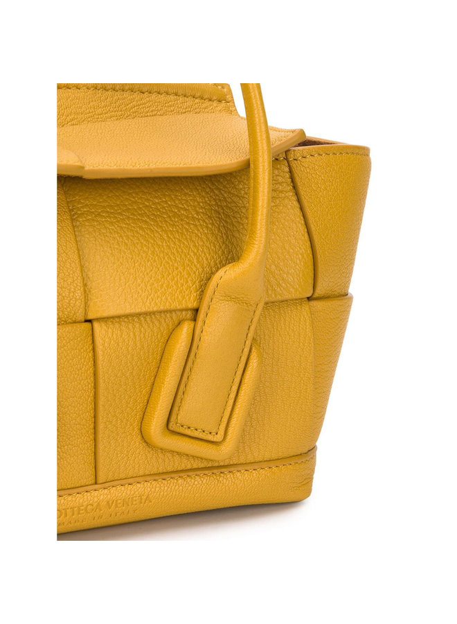 Mini Arco Bag in Leather in Yellow
